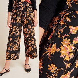 ANTHROPOLOGIE Kachel Della Floral WideLeg Trousers
